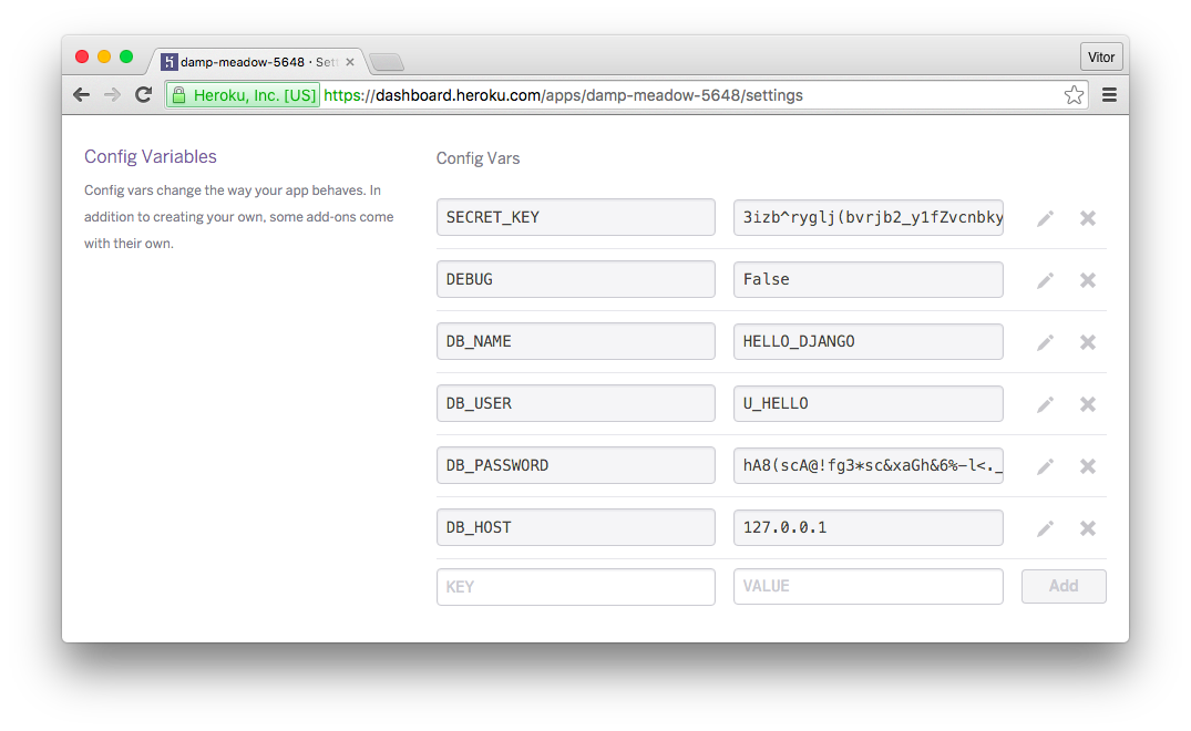 Heroku Config Vars