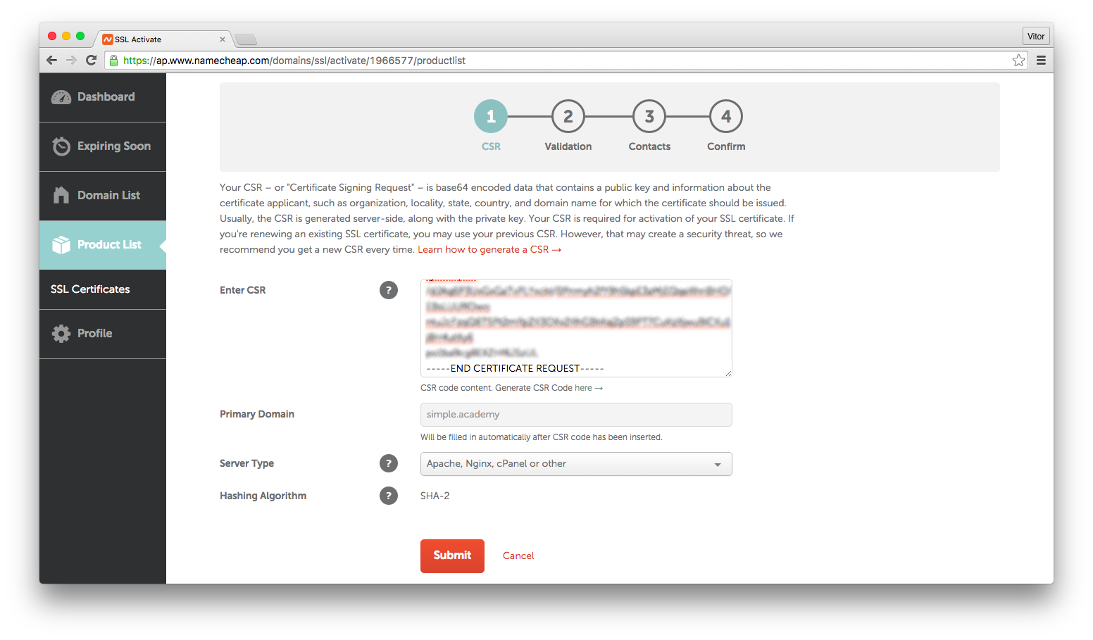 Activate SSL Certificate