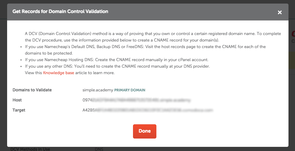 Domain Control Validation