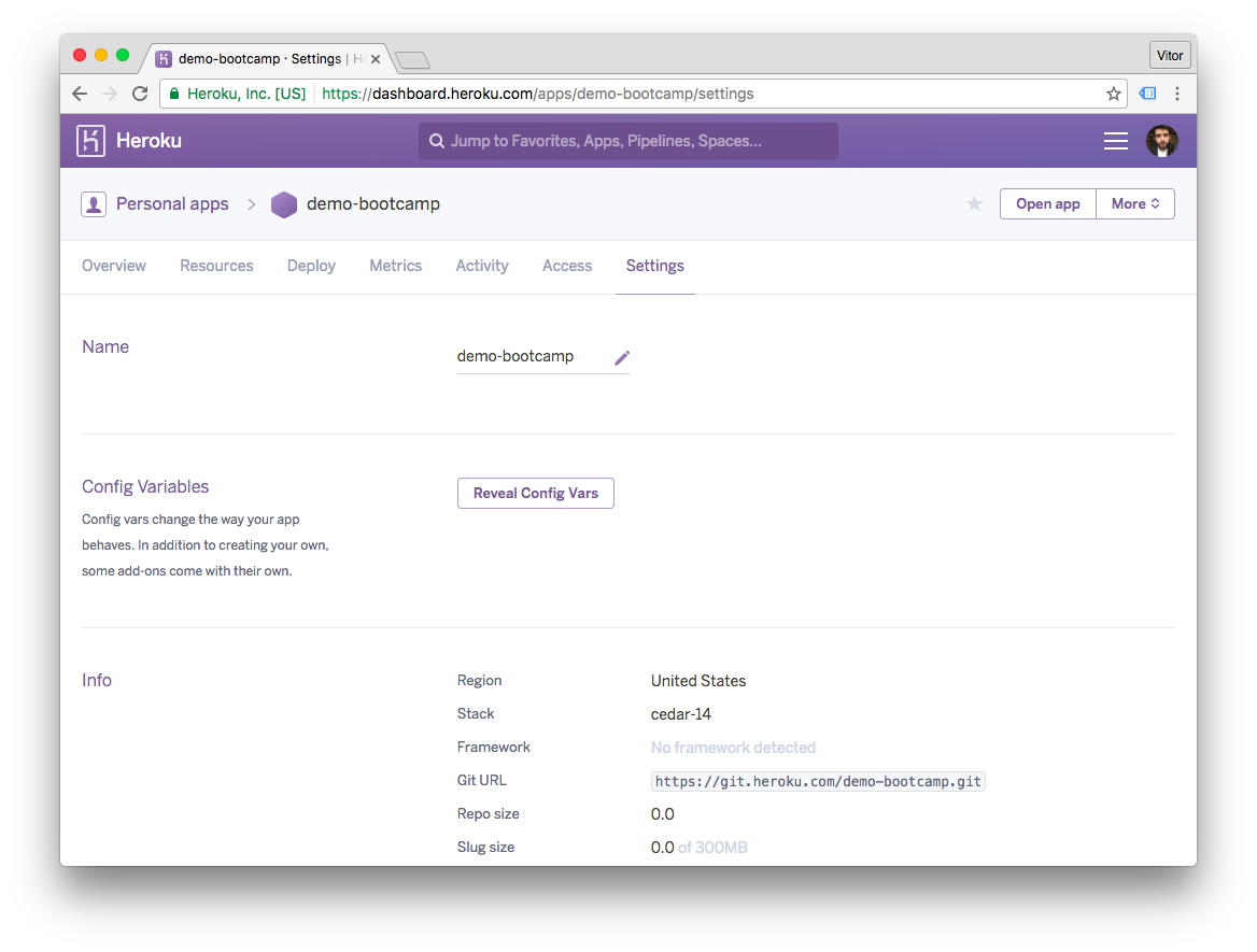 Heroku Reveal Config Vars