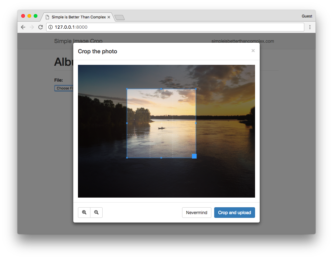 Image Cropping Modal