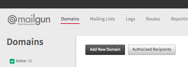 Add New Domain Button Screen Shot