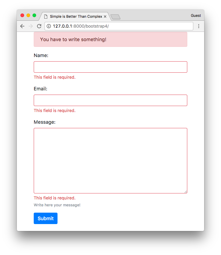 Bootstrap 4 Contact Form