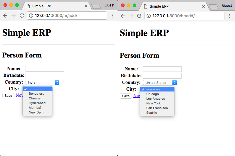 Dynamic City Dropdown List