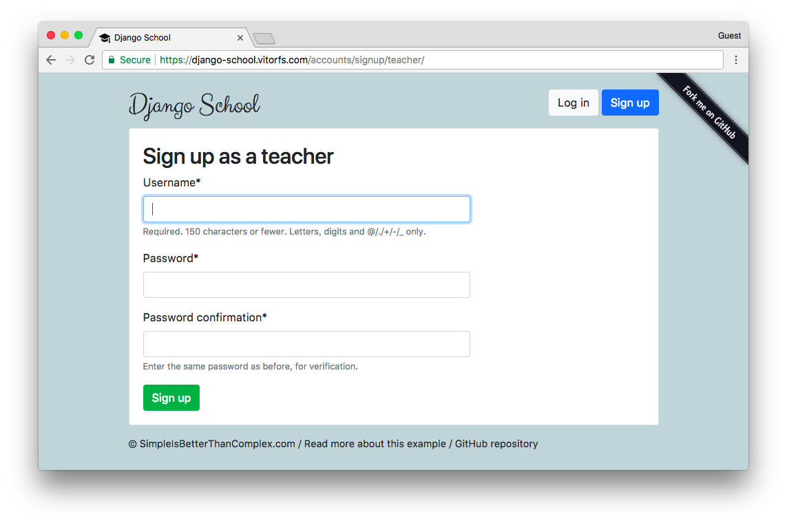 Teacher Sign Up