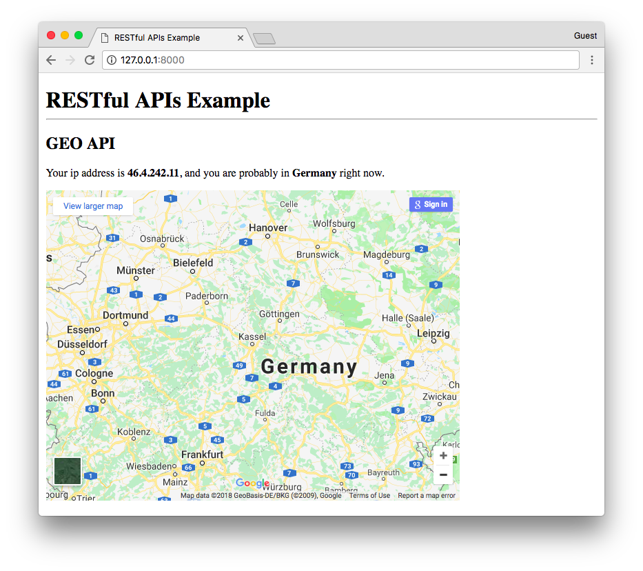 Google Maps API Germany