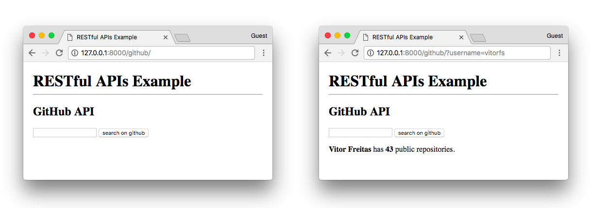 GitHub API Search