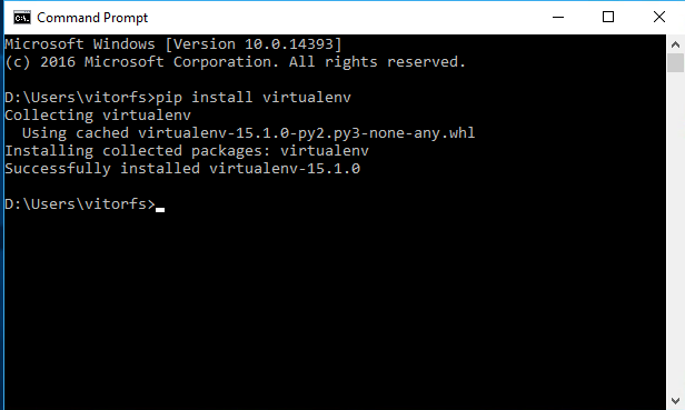 pip install virtualenv